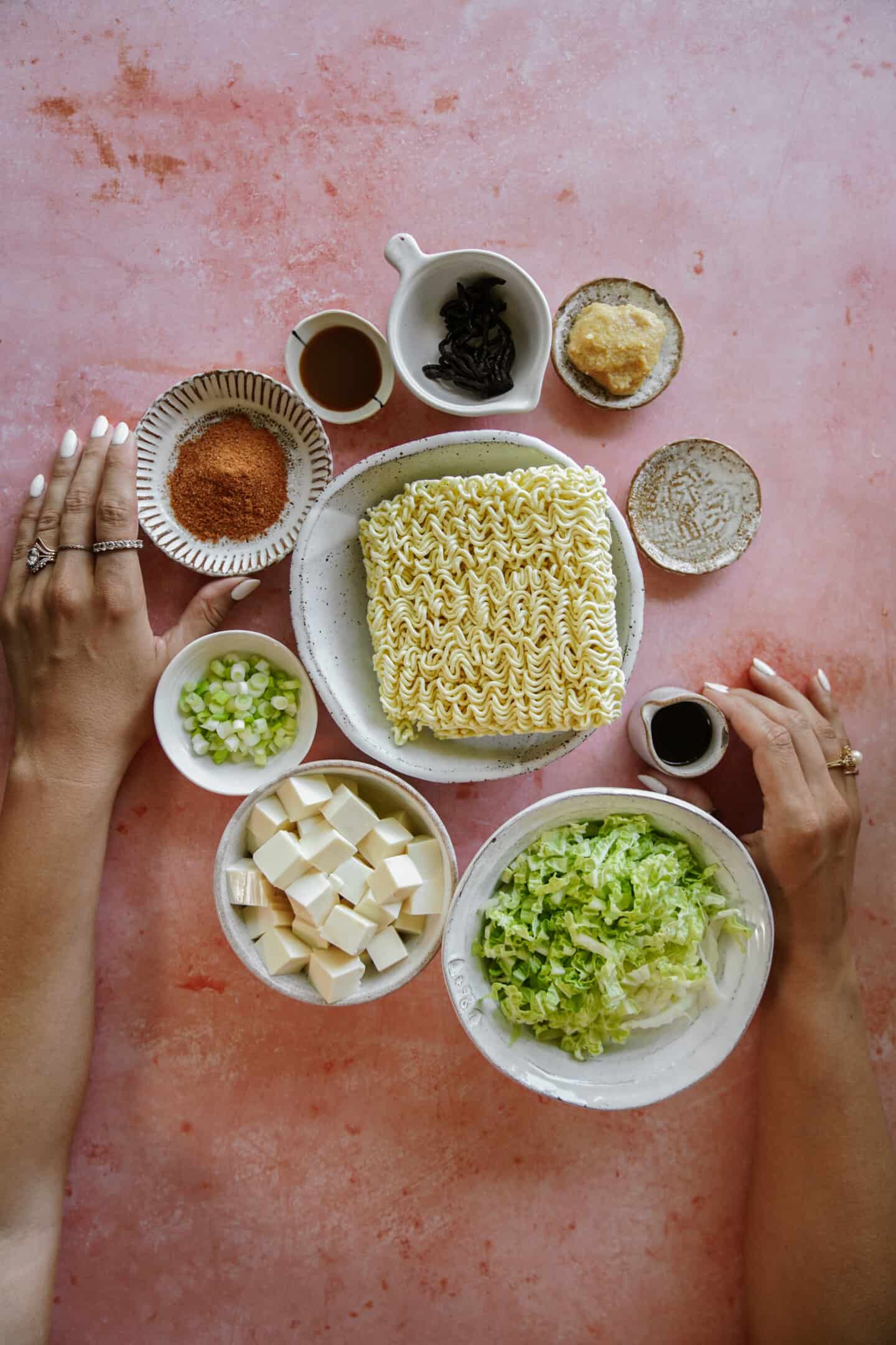 Ingredients for black garlic ramen