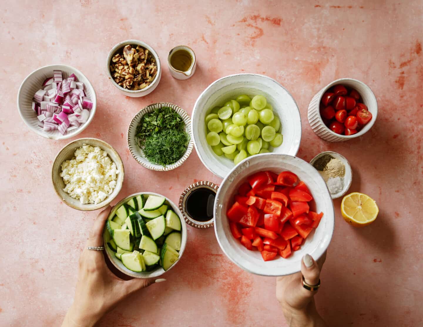 Ingredients for grape salad