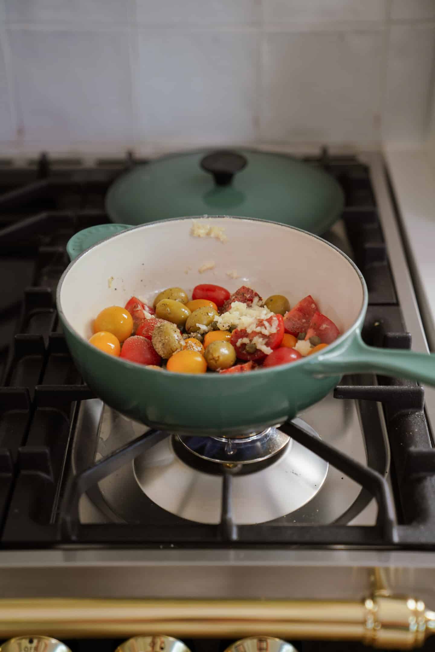 Cherry Tomatoes on a stove