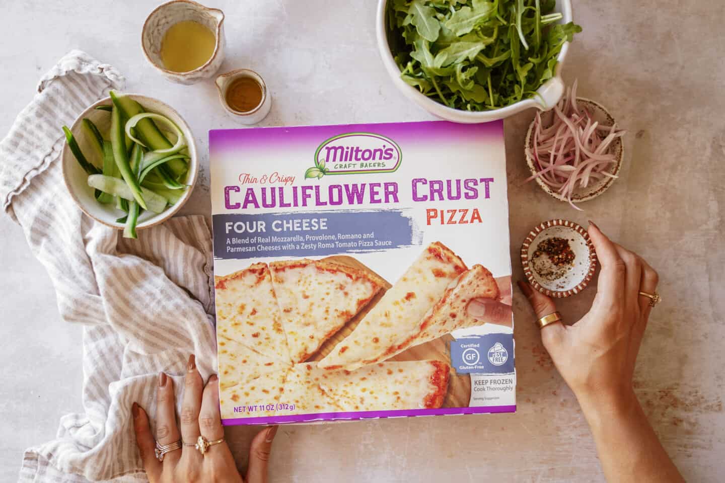 Ingredients for cauliflower pizza crust