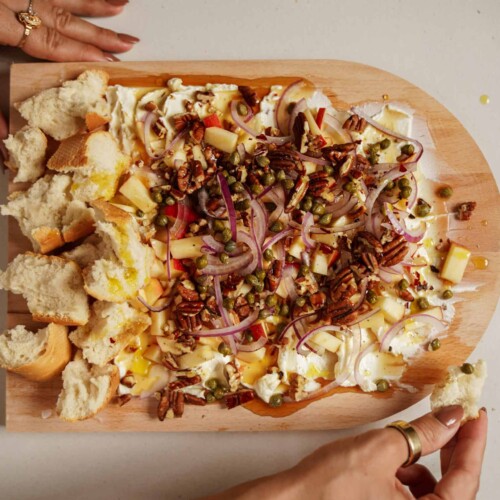 Cheese board on a counter