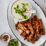 Cream cheese dip with pizza sticks