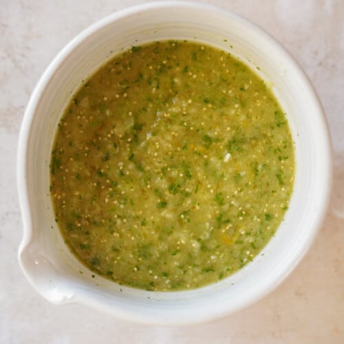 Bowl of tomatillo salsa