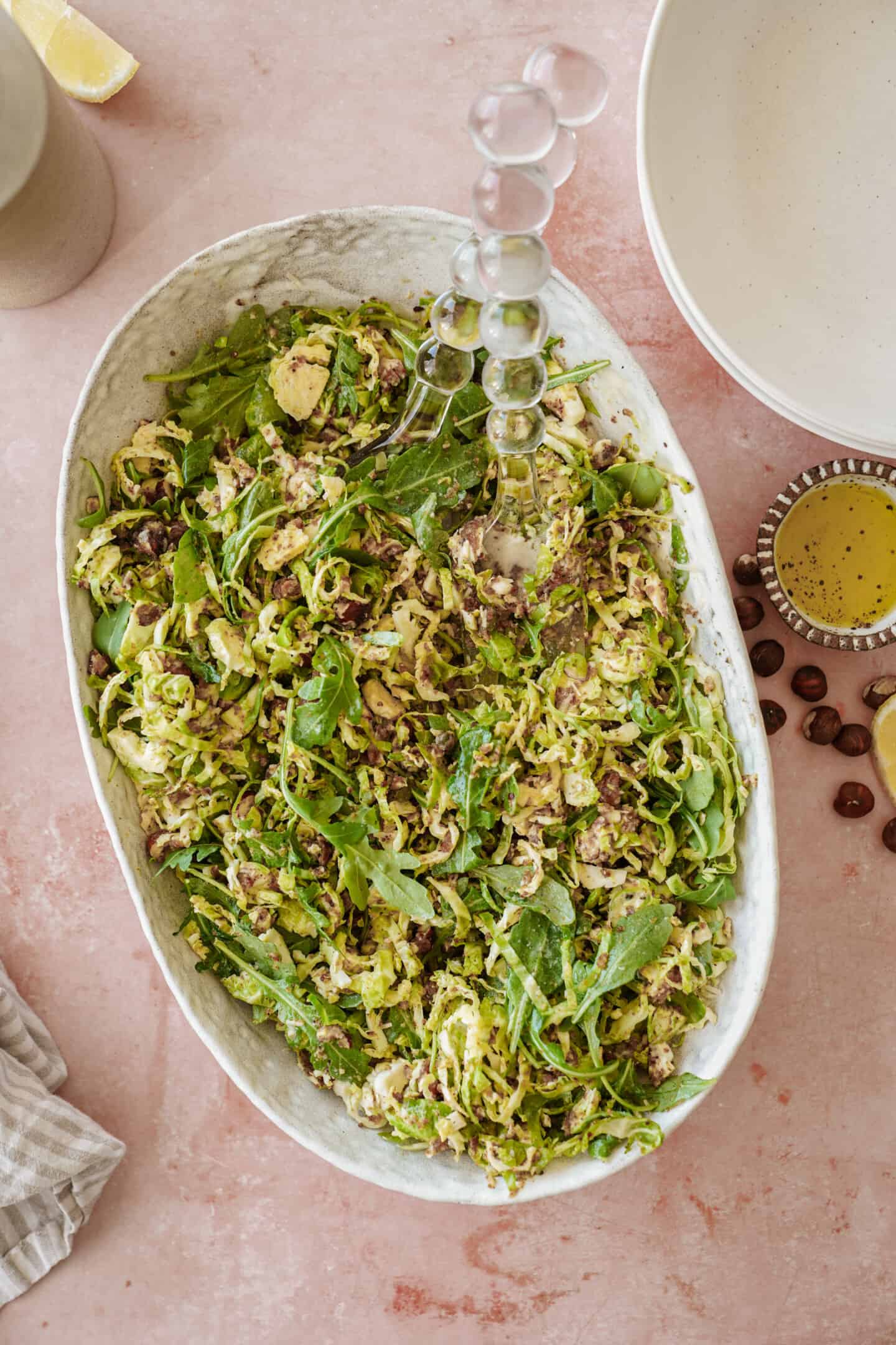 Caesar salad in a big serving dish