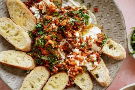 Whipped Goat Cheese Dip with Maple Spiced Sweet Potatoes