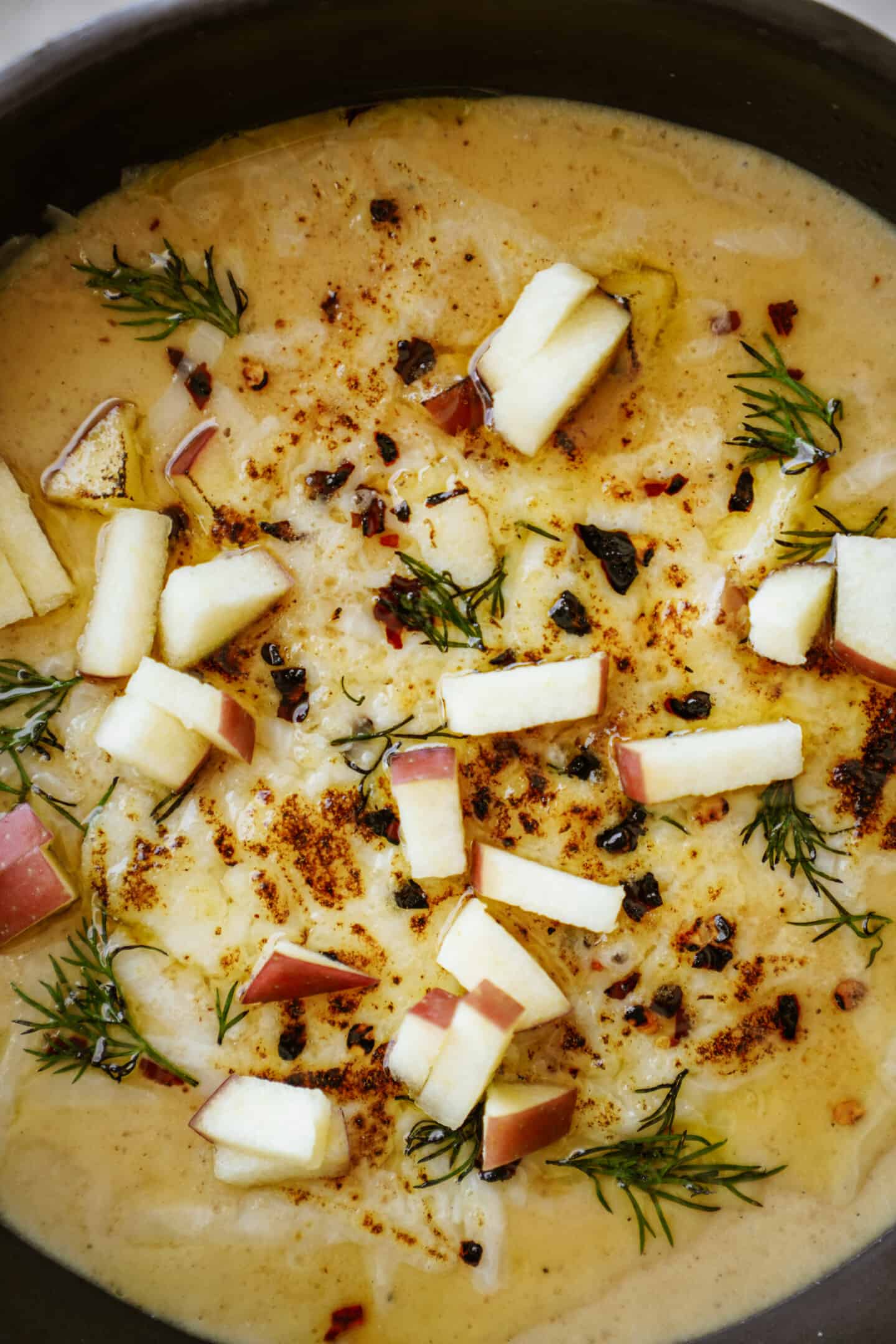 Close up of potato soup