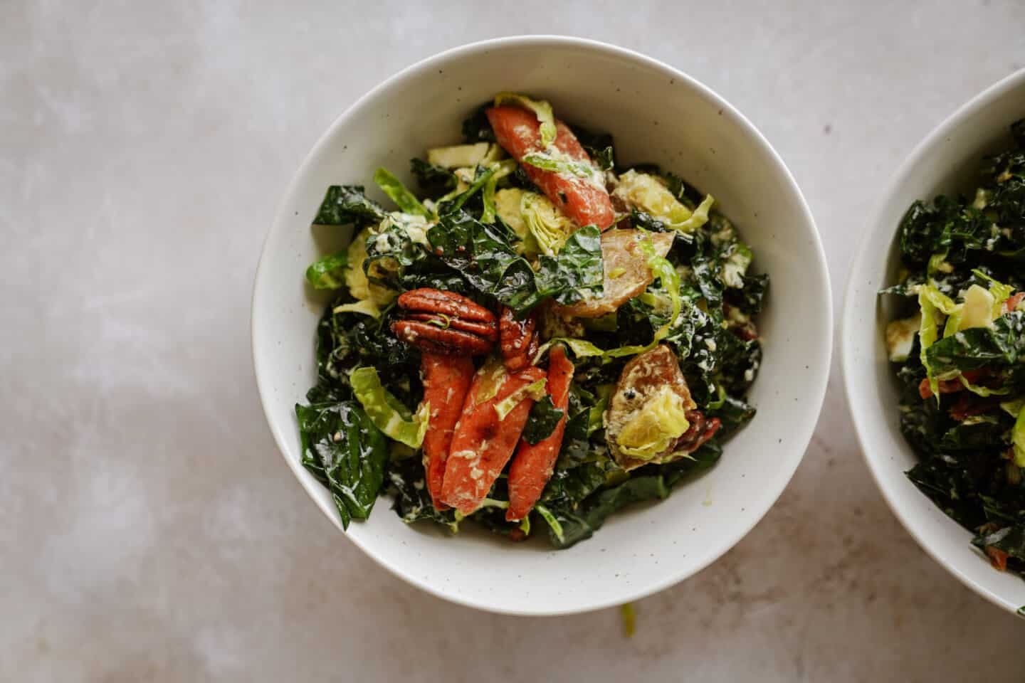 Carrot salad in a white bowl