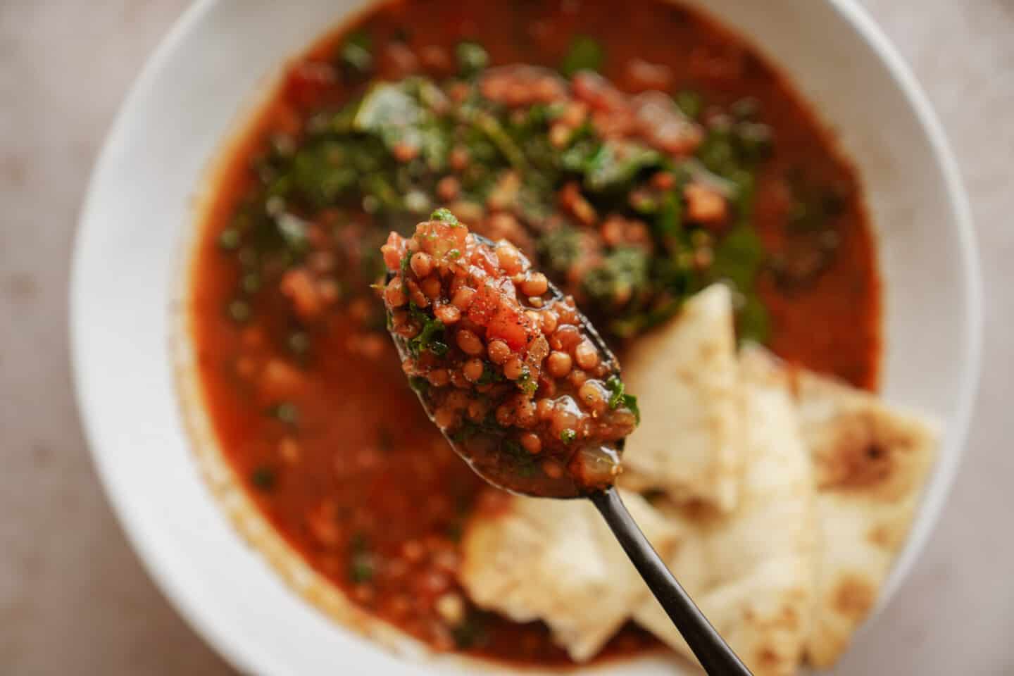Spoonful of lentil stew