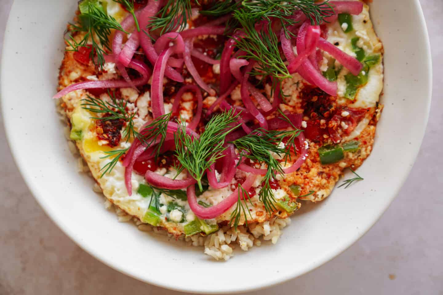 Close-up of a breakfast skillet