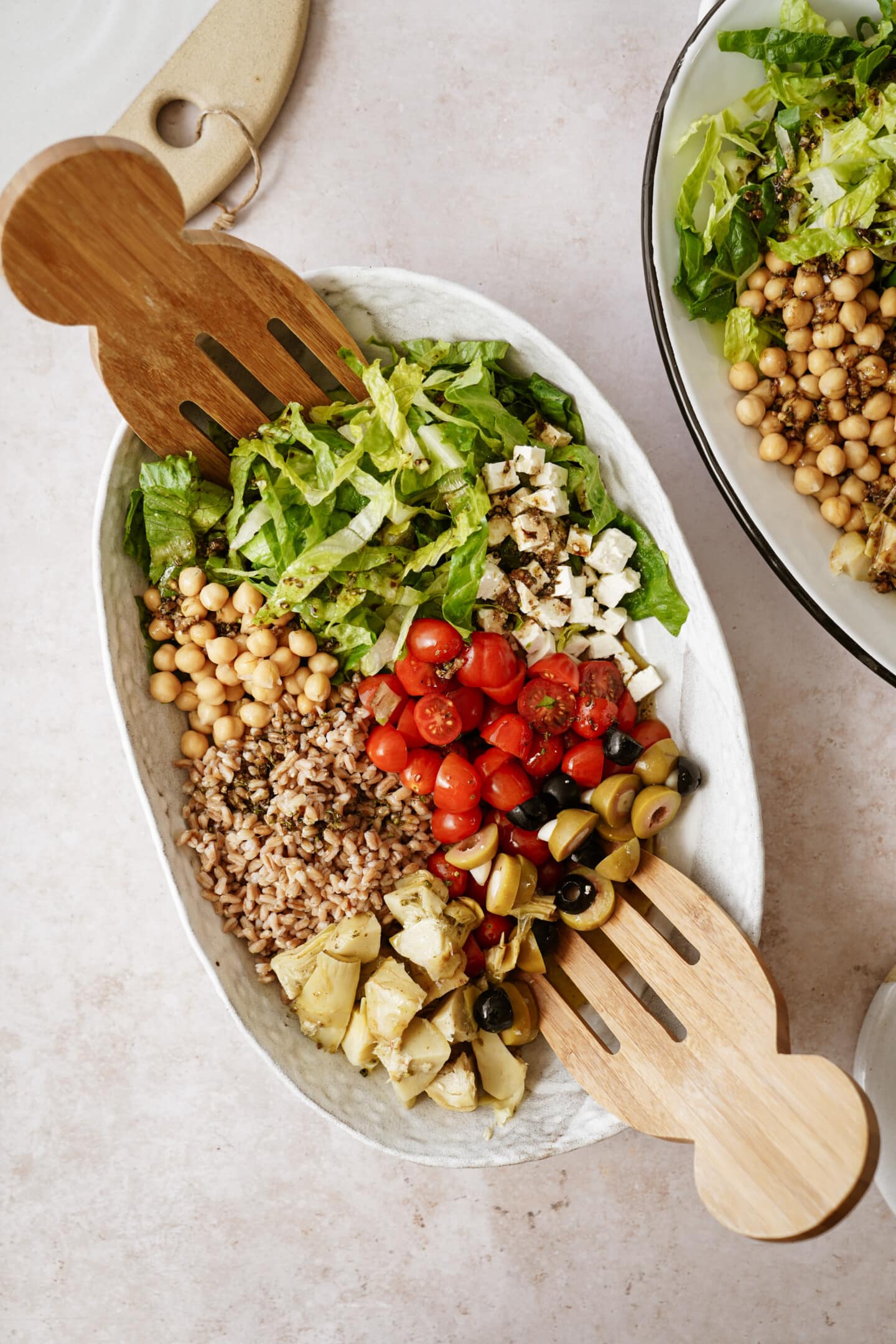 Grain bowl in serving bowl