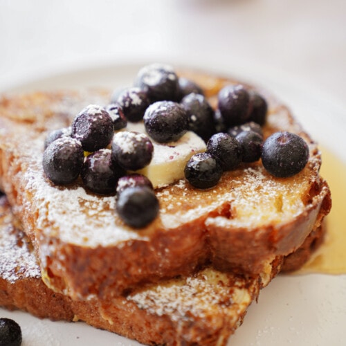 Brioche french toast on a plate