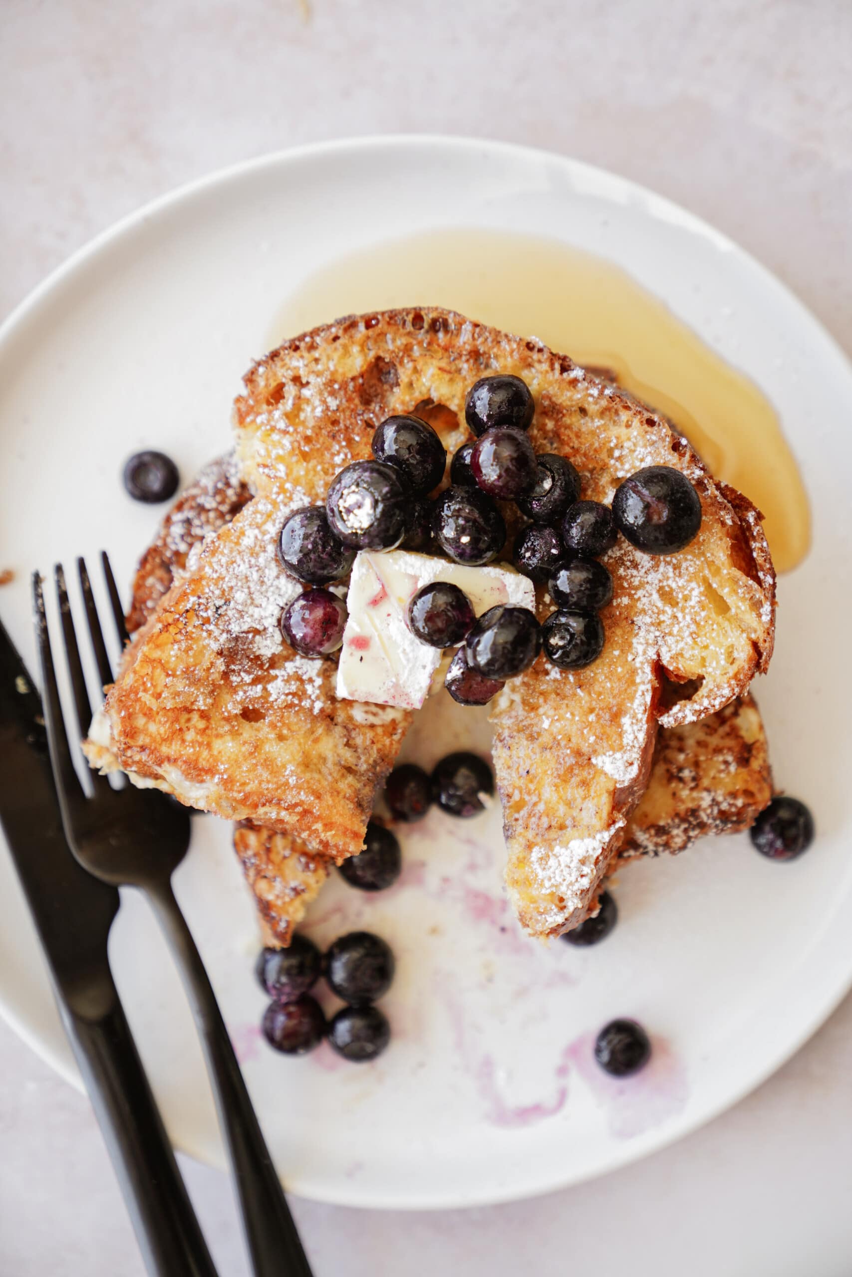 Brioche french toast on a plate