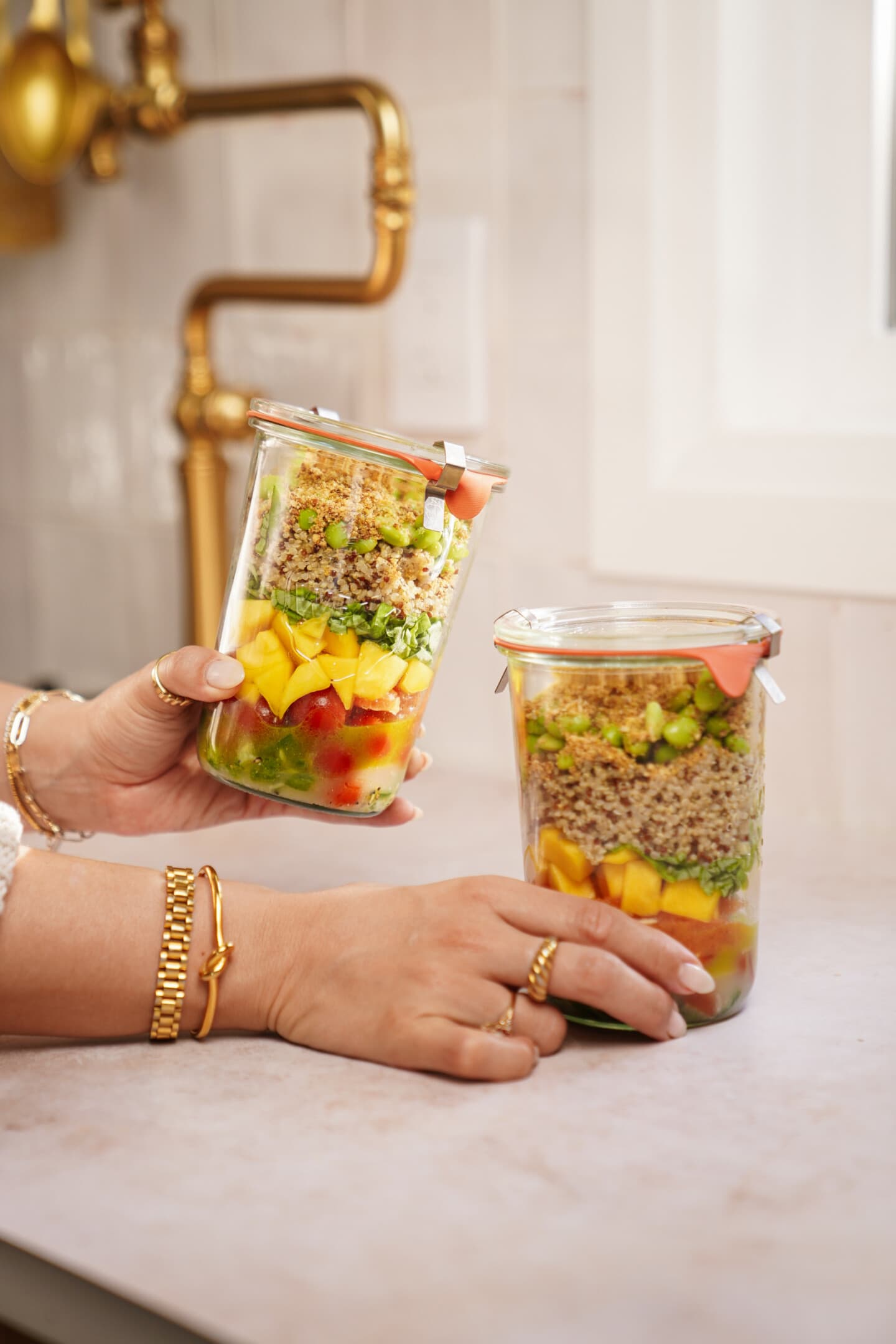 Food prep salads in a jar
