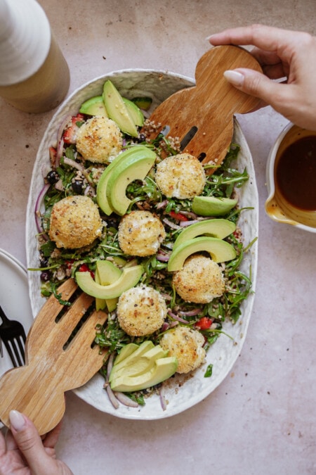 Spring Salad with Baked Goat Cheese Balls
