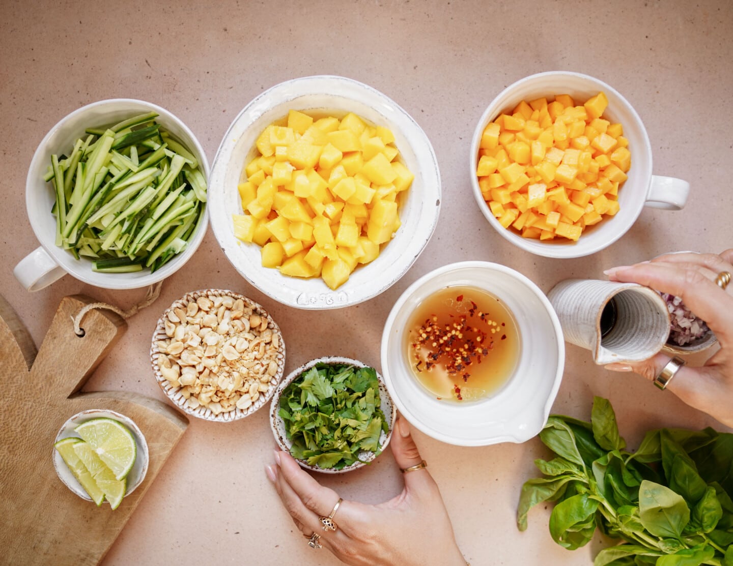 Ingredients for mango salad