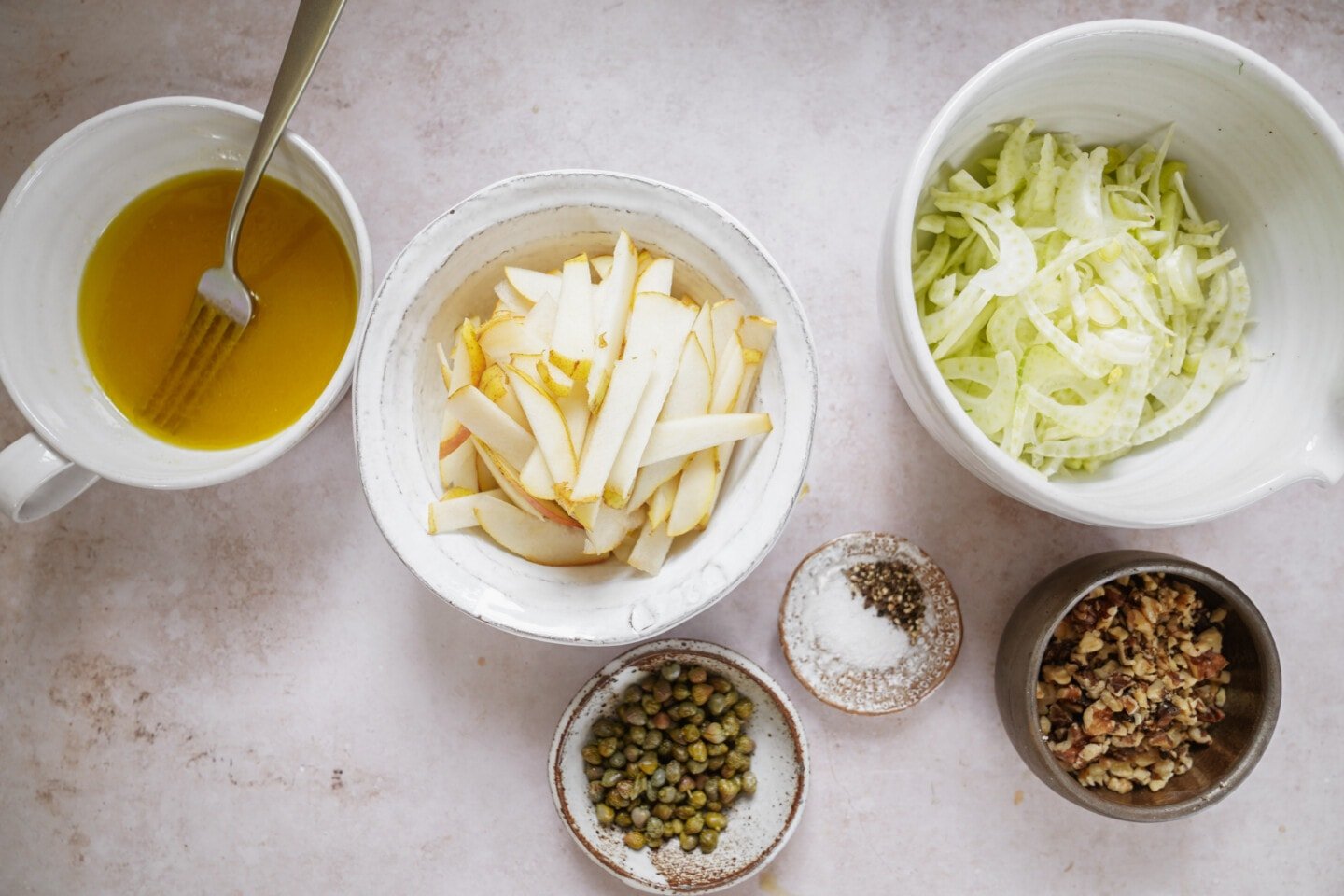 Ingredients for pear salad