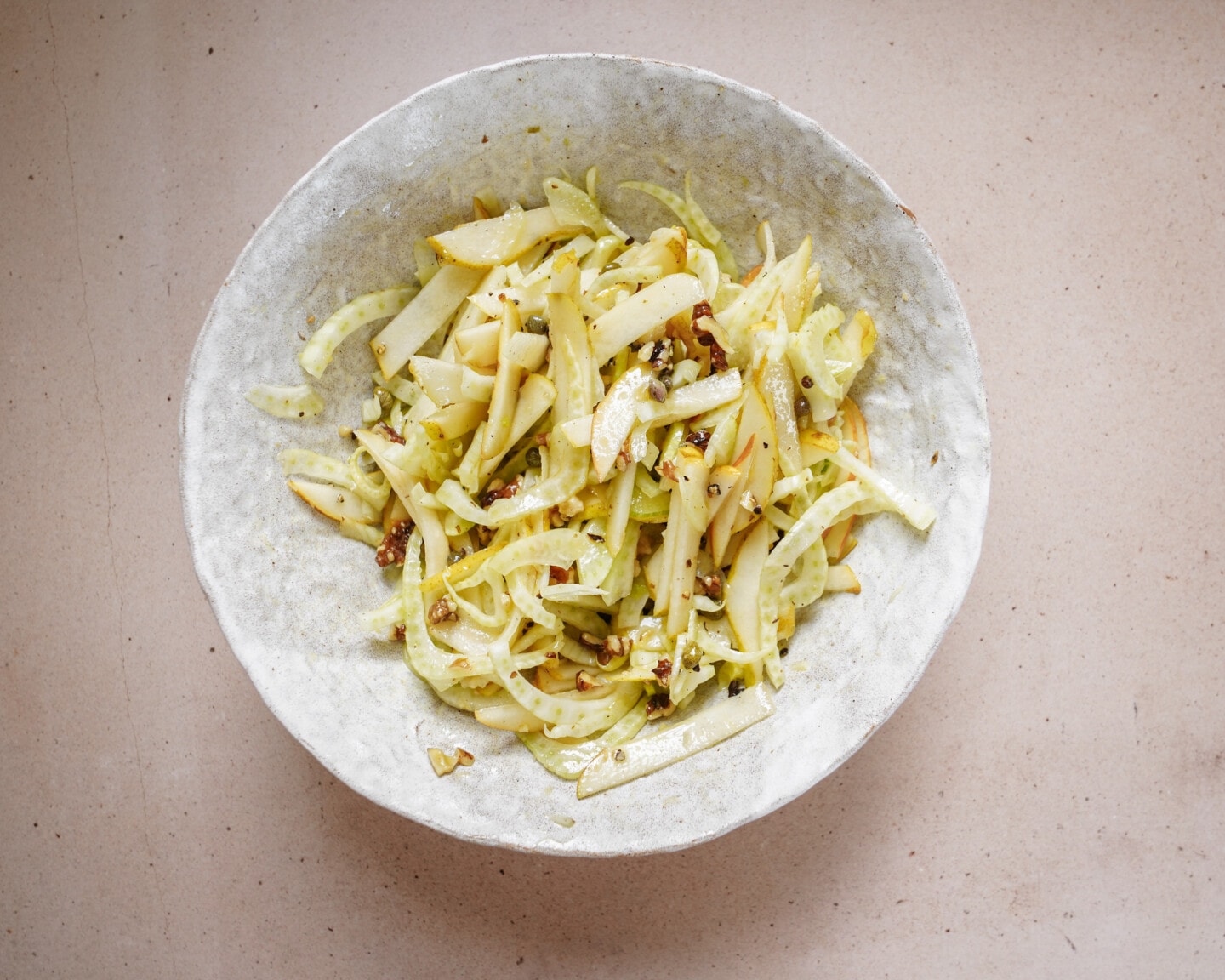 Pear salad in a bowl