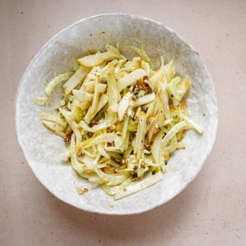 Pear salad in a bowl