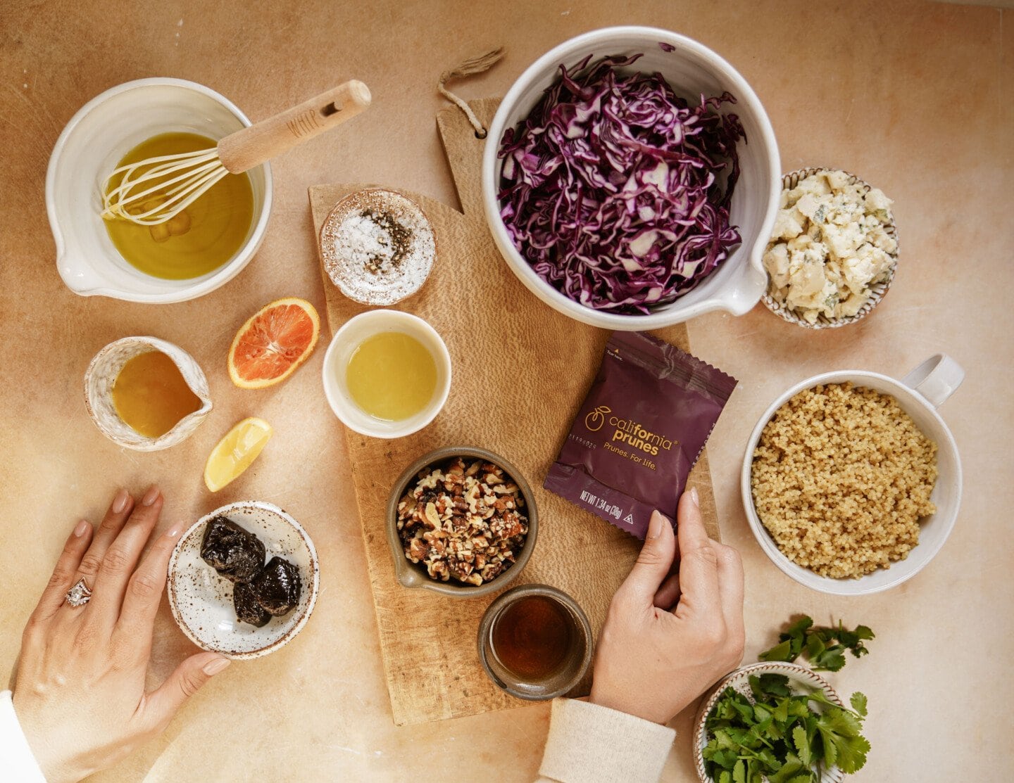 Ingredients for red cabbage salad