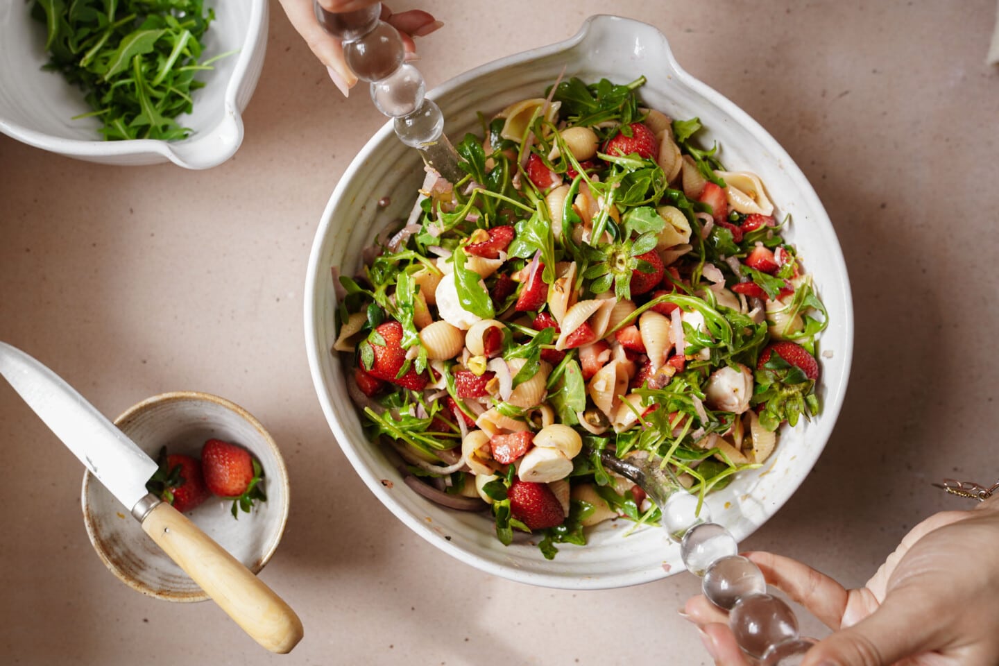 Close-up of strawberry salad