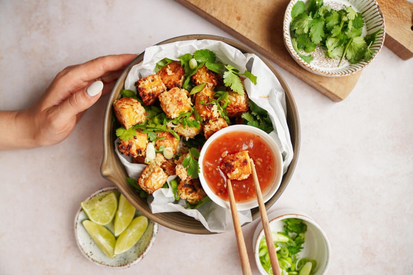 Crispy baked tofu