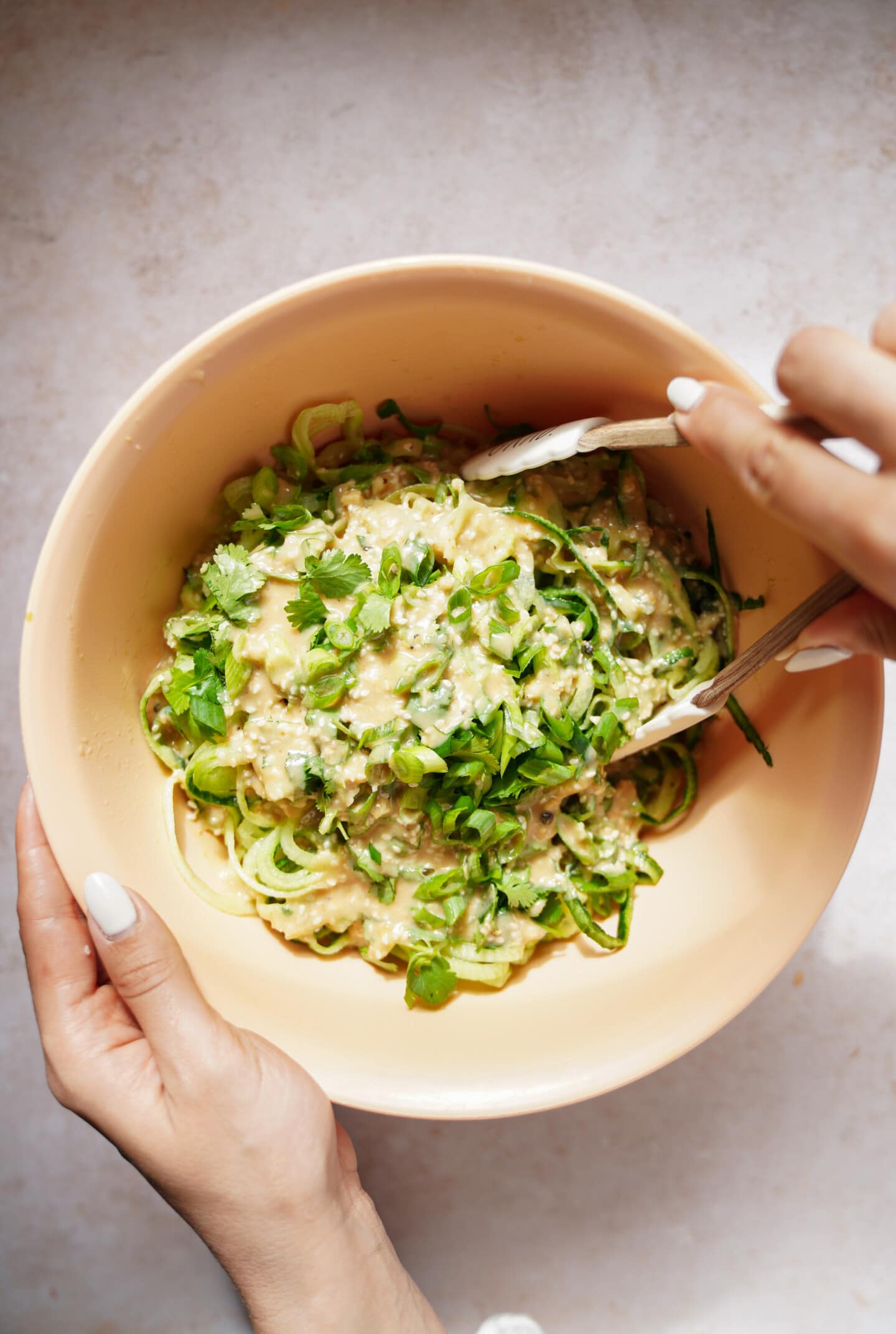 Spiralized cucumber salad