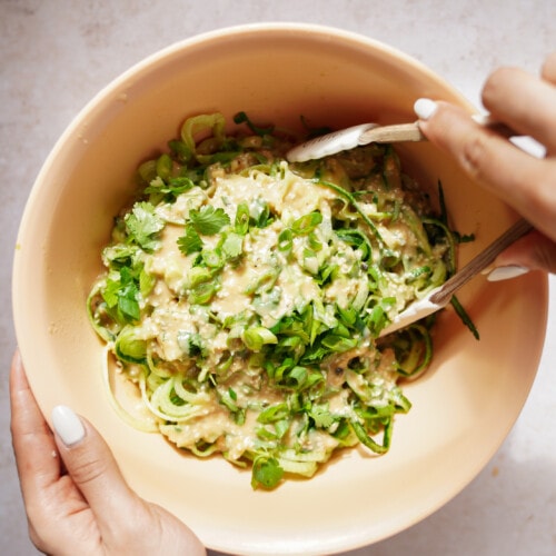 Spiralized cucumber salad