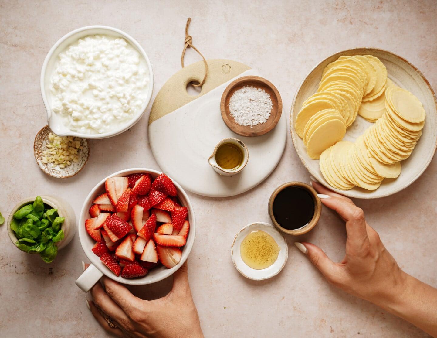 Ingredients for whipped cottage cheese