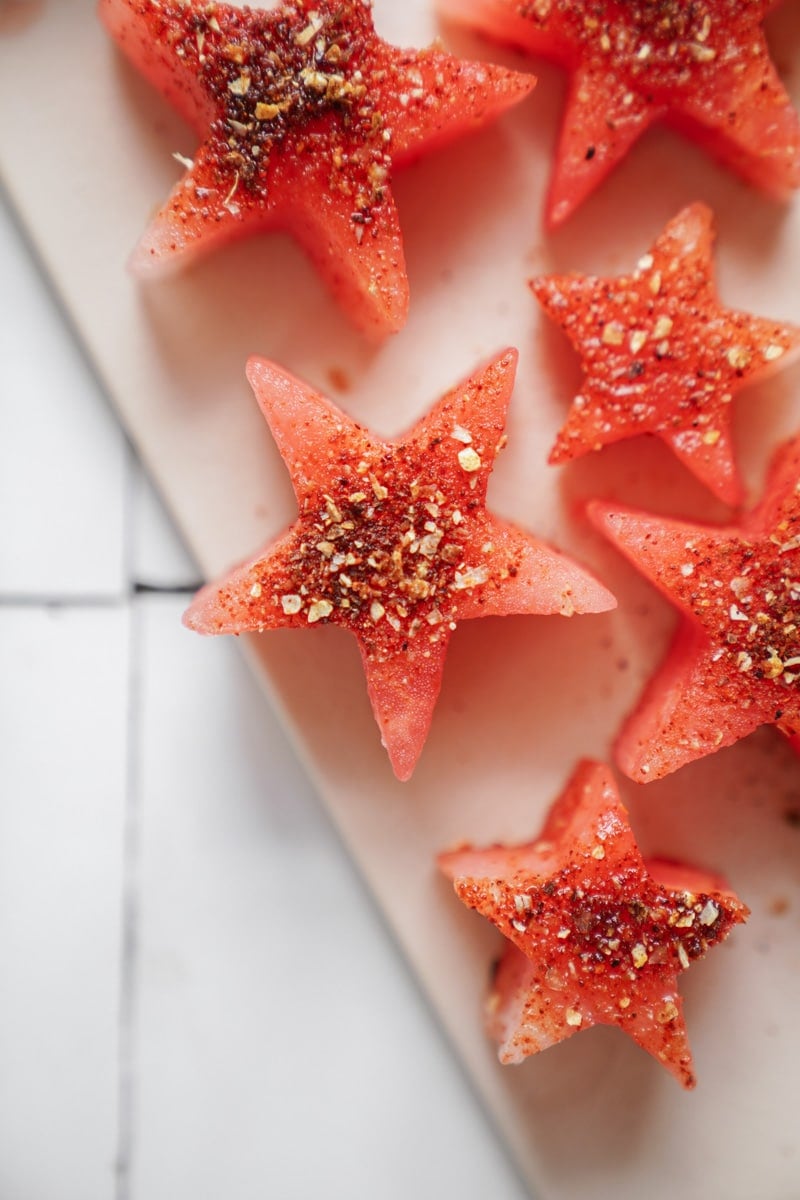 Cut watermelon in star shapes