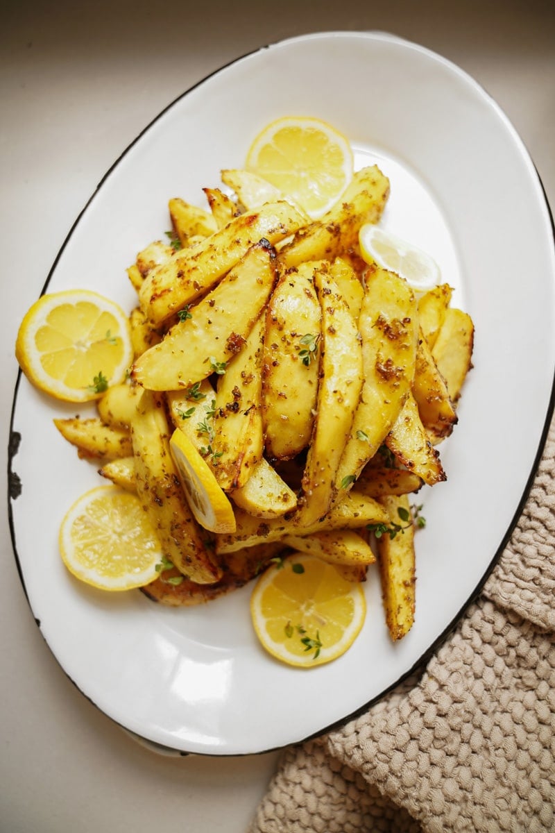 Greek potatoes on a plate