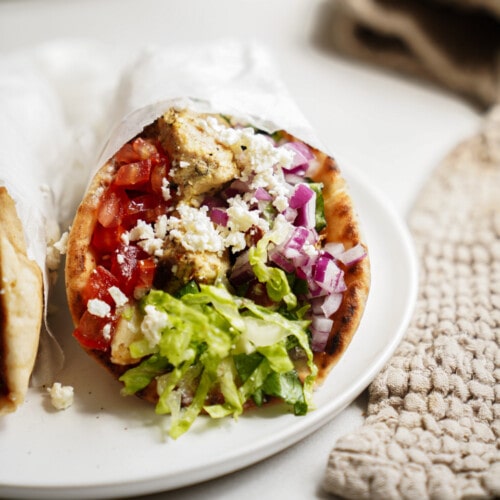 Chicken gyros on a plate