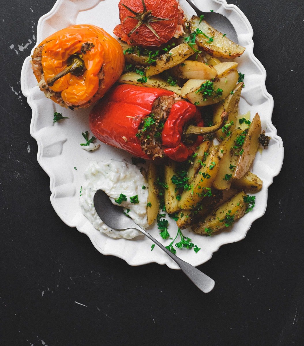 Gemista on a serving dish