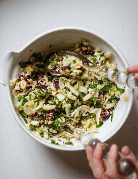 Christmas Salad Recipes: Orzo with a Cranberry Walnut Crumble