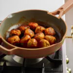 Firecracker meatballs in a pan