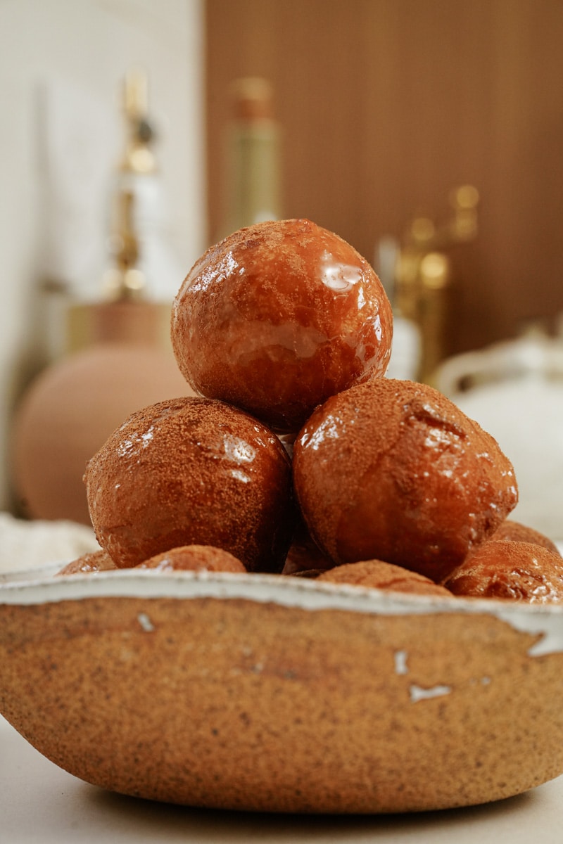 Loukoumades in a bowl