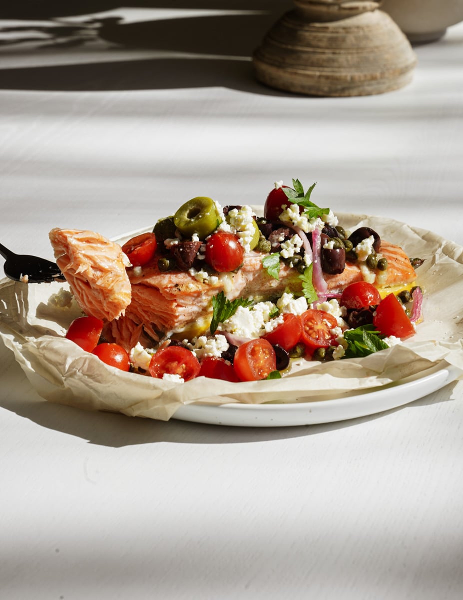 Salmon En Papillote on a plate