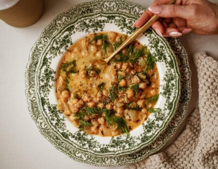 Creamy Greek Chickpea Soup