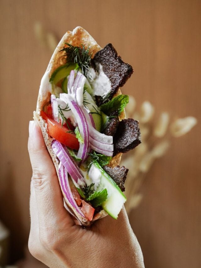 Close up of Greek Gyro