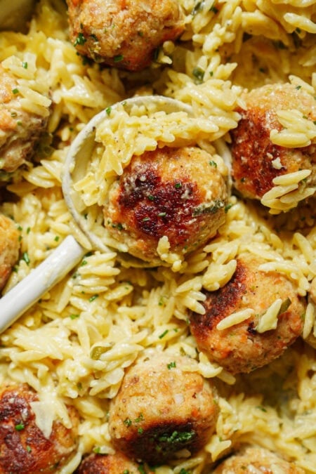 Easy Steelhead Trout Recipe (One Pan Orzo + Balls)