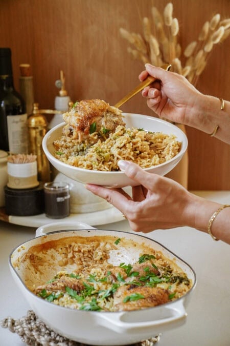 One Pot Broccoli, Cheesy Chicken and Rice Casserole